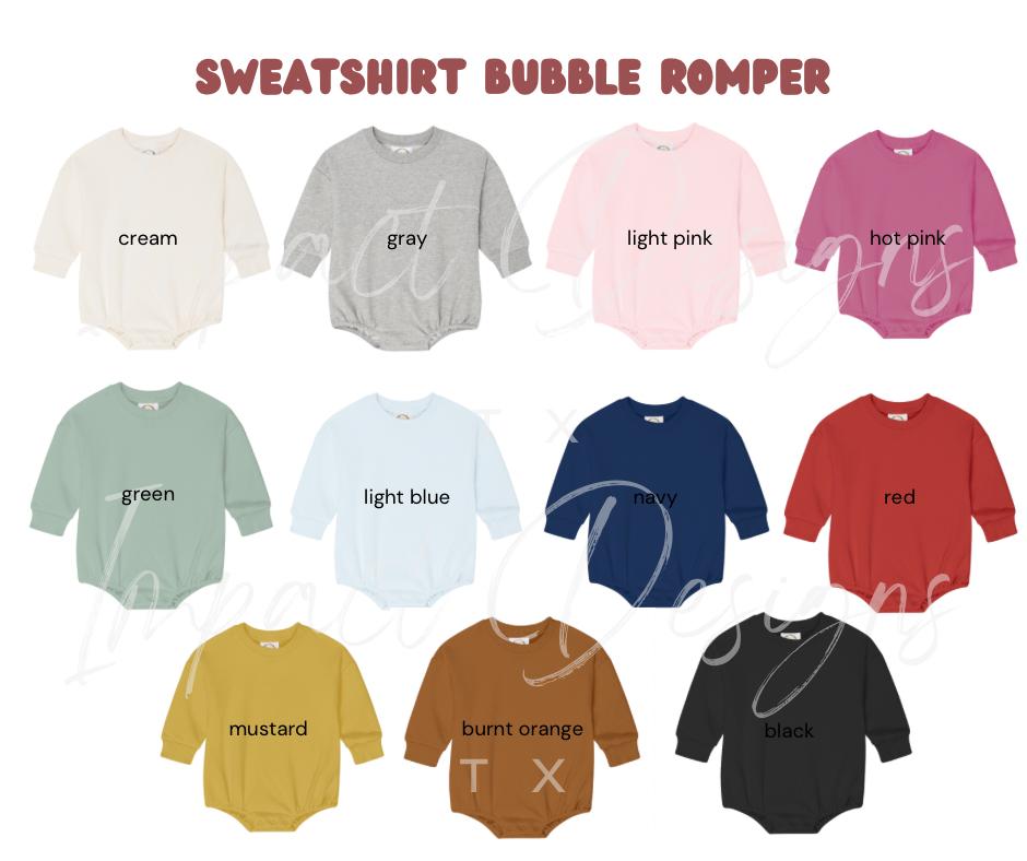 Custom Sweatshirt Bubble Romper