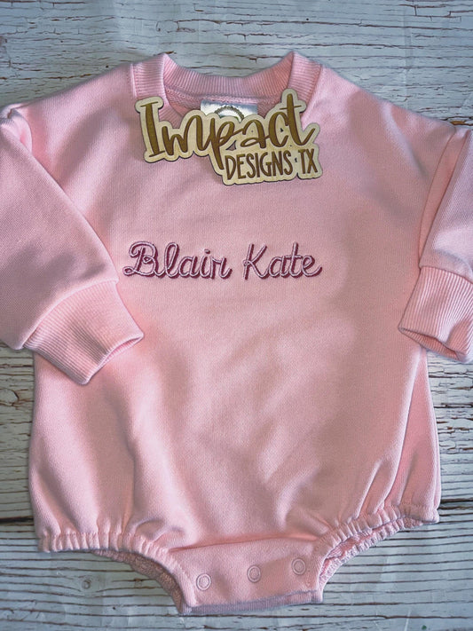 Custom Sweatshirt Bubble Romper