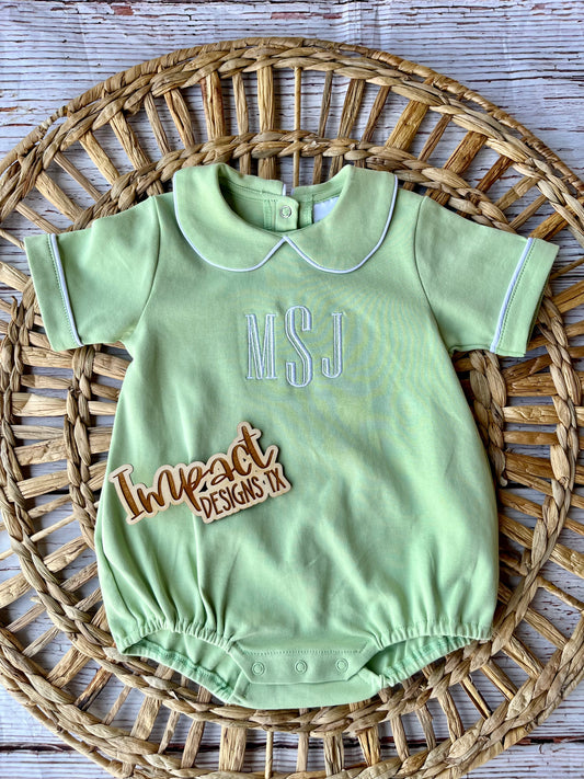 Embroidered Piping Collared Bubble