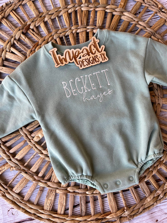 Custom Sweatshirt Bubble Romper