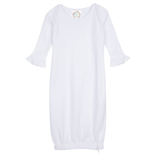 Embroidered Ruffle Gown