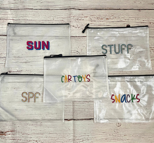 Personalized Embroidered Zipper Pouches – Custom Bag & Backpack Organizers