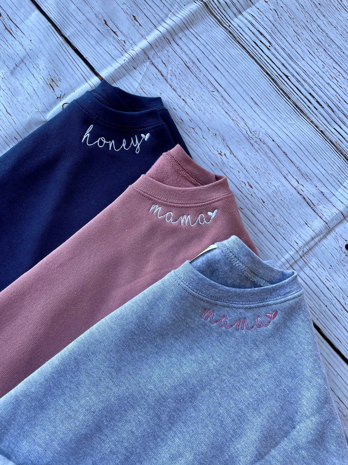 Custom Name Sleeve Sweatshirt – Embroidered Mama or Grandma Gift
