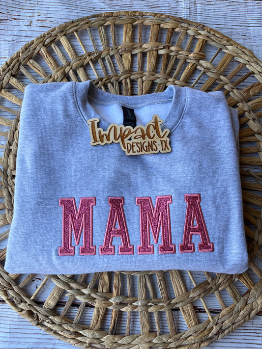 Pink Glitter Mama Sweatshirt