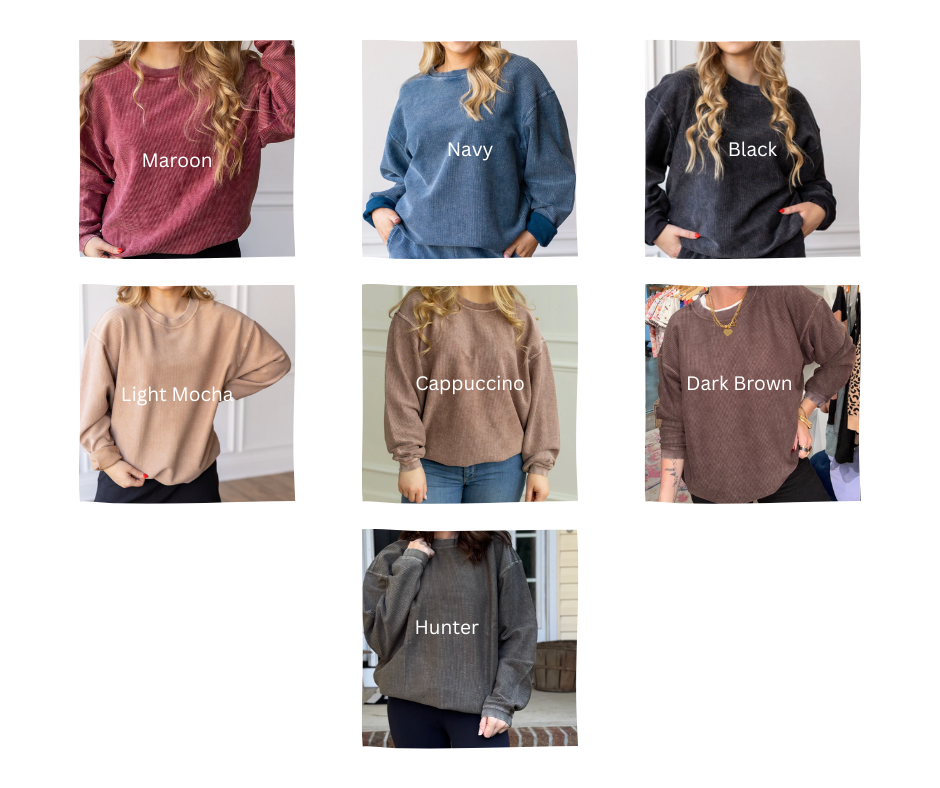 Floral Mama Corded Crew Sweatshirt