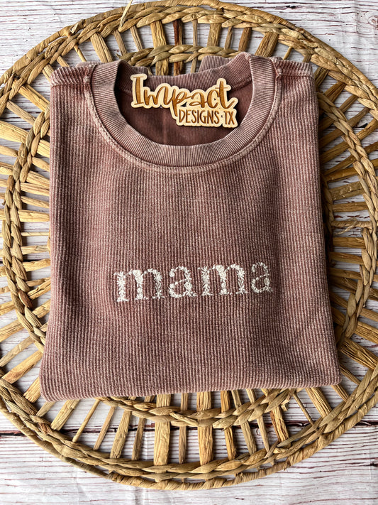 Floral Mama Corded Crew Sweatshirt