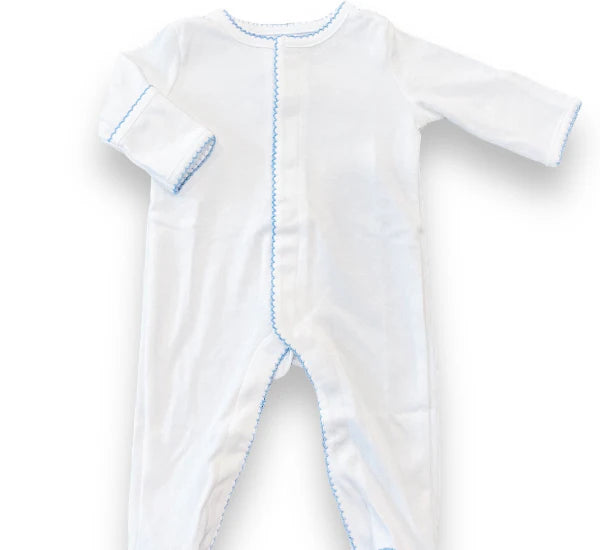 Embroidered Picot Trimmed Footies