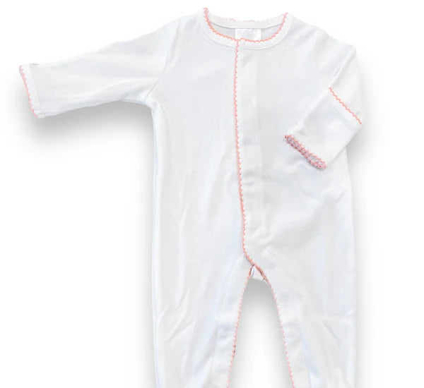 Embroidered Picot Trimmed Footies