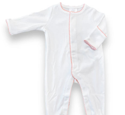 Embroidered Picot Trimmed Footies