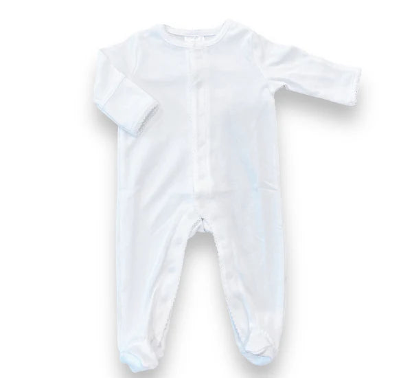 Embroidered Picot Trimmed Footies