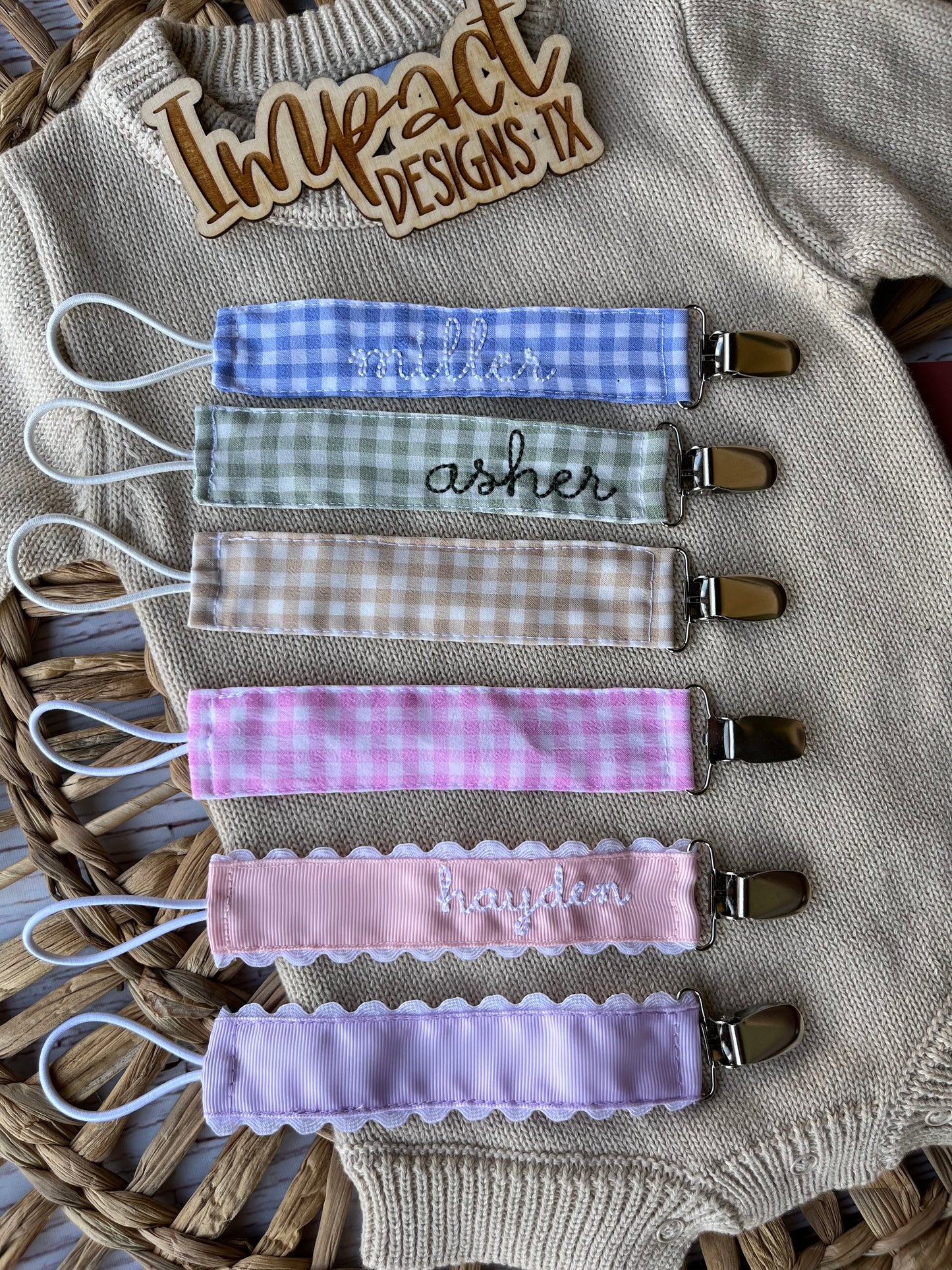 Personalized Pacifier Clips