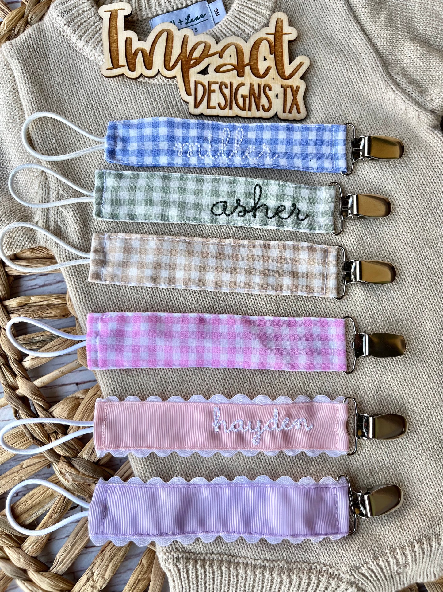 Personalized Pacifier Clips