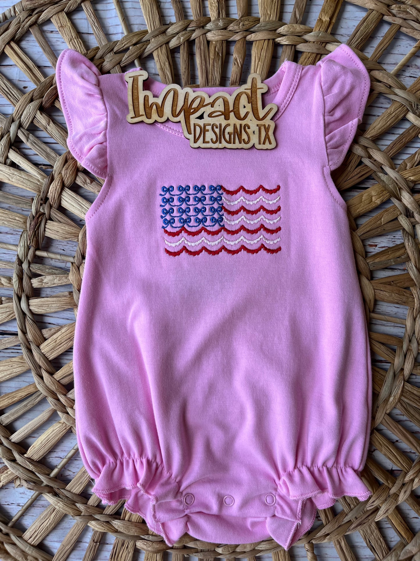 Patriotic Scalloped Flag Bubble or Shirt