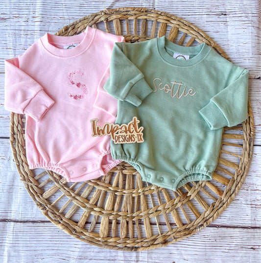 Custom Sweatshirt Bubble Romper