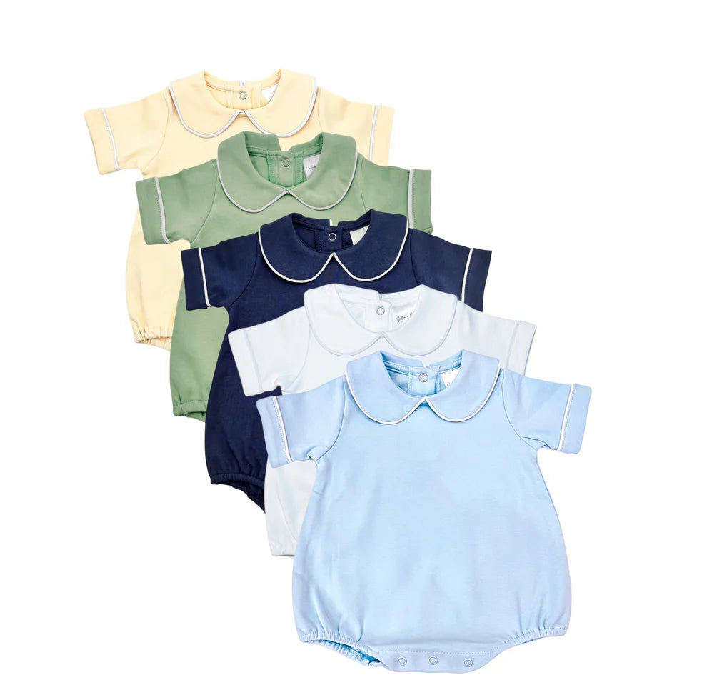 Embroidered Piping Collared Bubble