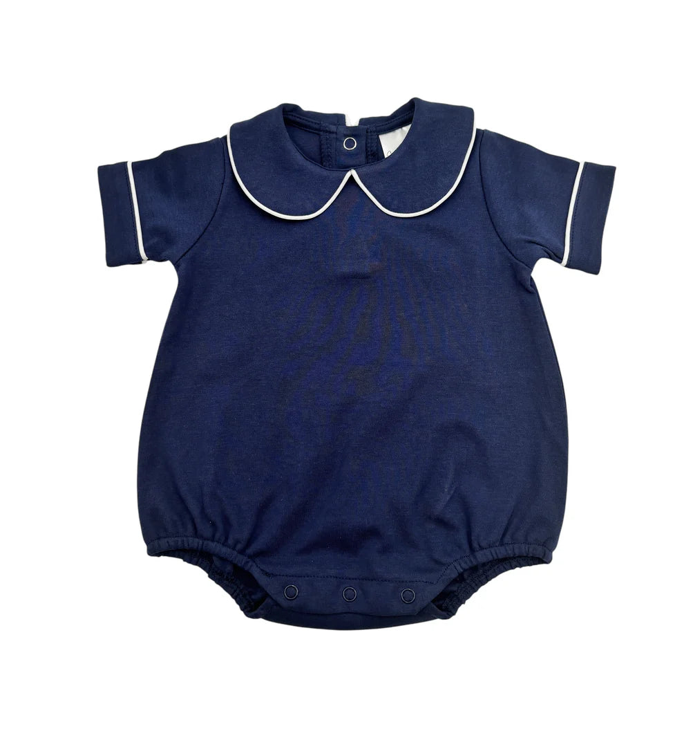 Embroidered Piping Collared Bubble
