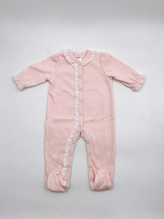 Embroidered Lace Trimmed Footies