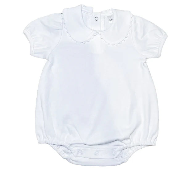 Embroidered Scalloped Collar Bubble